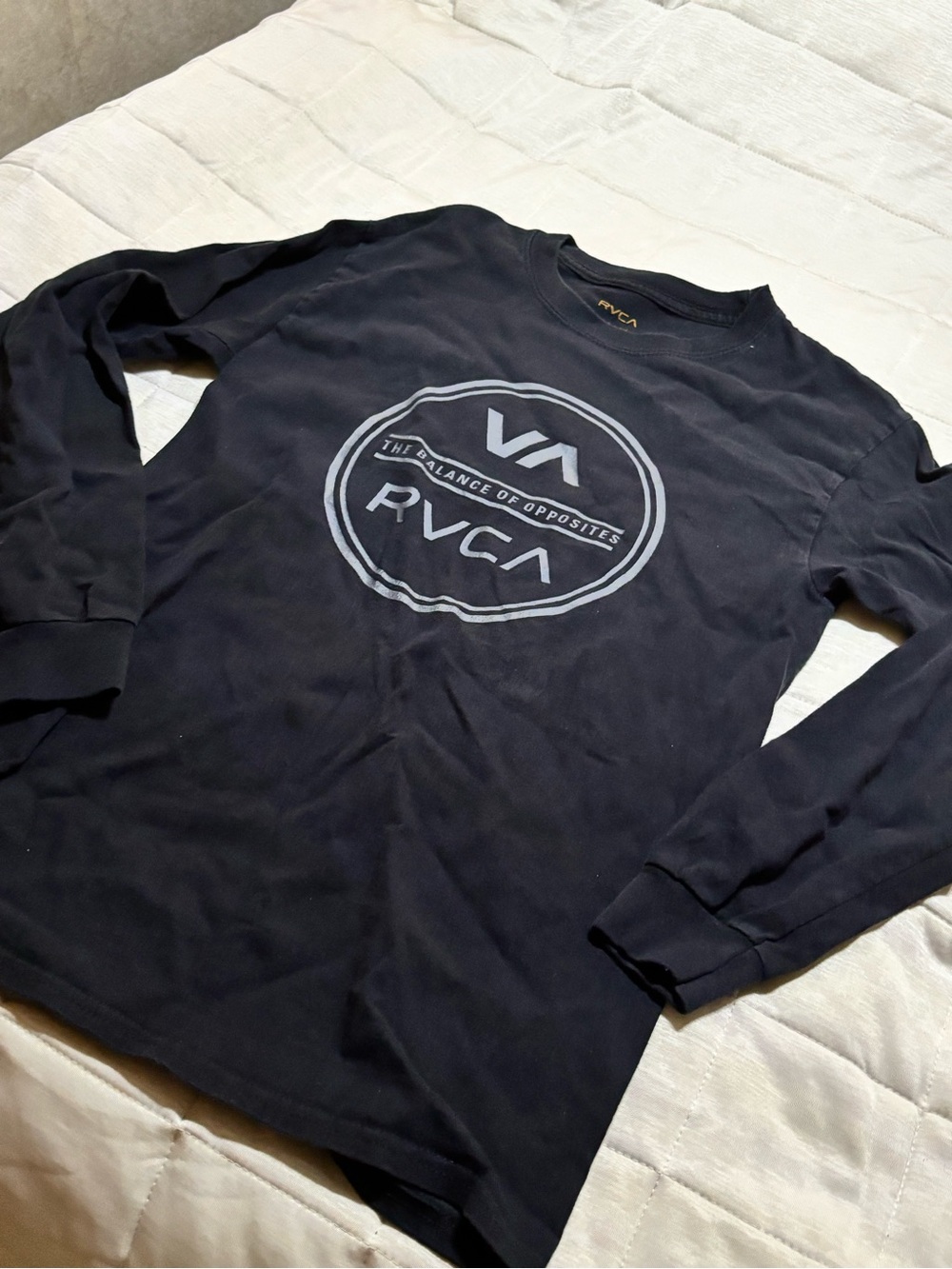 RVCA Black Long Sleeve Logo Tee